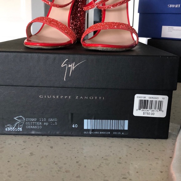 Giuseppe Zanotti Red Glitter Heels - Picture 14 of 14